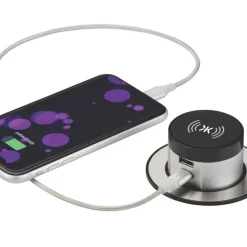 Knightsbridge SK0015 4.0A 2-Outlet Type A & C Pop-Up USB Charger Brushed Chrome -British General Shop 912VF A4