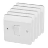 MK Logic Plus 10AX 1-Gang 2-Way Light Switch White 5 Pack -British General Shop 91399 P