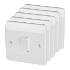 MK Logic Plus 10AX 1-Gang 2-Way Light Switch White 5 Pack