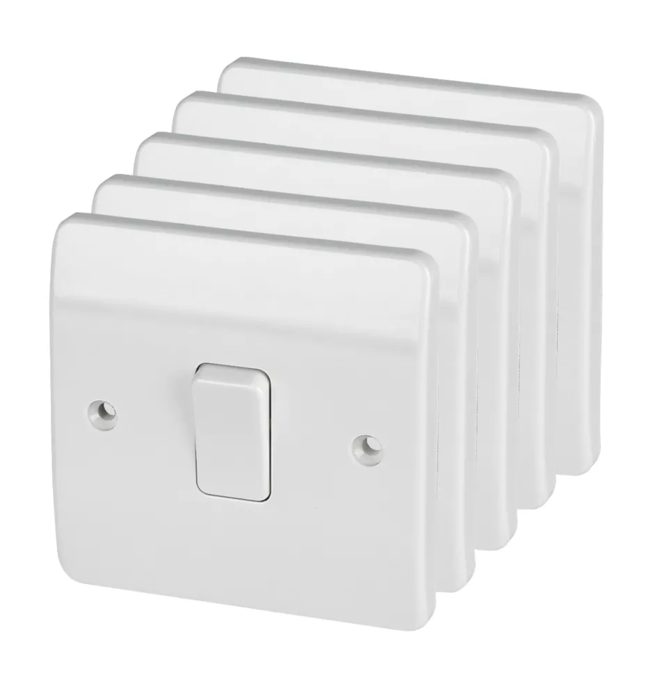 MK Logic Plus 10AX 1-Gang 2-Way Light Switch White 5 Pack 3 MK Logic Plus 10AX 1-Gang 2-Way Light Switch White 5 Pack