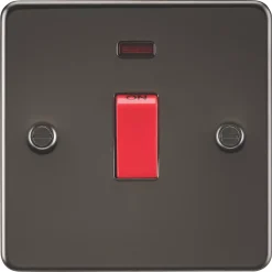 Knightsbridge FP8331NGM 45A 1-Gang DP Control Switch Gunmetal With LED