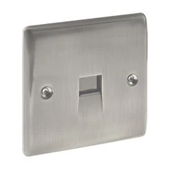British General Nexus Metal Master Telephone Socket Brushed Iridium -British General Shop 91500 A2