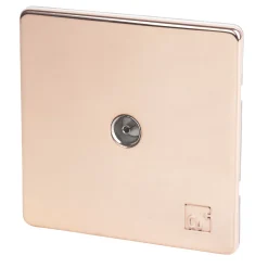 Varilight 1-Gang Coaxial TV Socket Anti-Microbial Copper