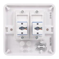 Schneider Electric Lisse Double RJ45 Ethernet Socket White -British General Shop 9189J A3