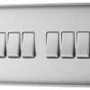 British General Nexus Metal 20A 16AX 6-Gang 2-Way Light Switch Brushed Steel -British General Shop 920XF P