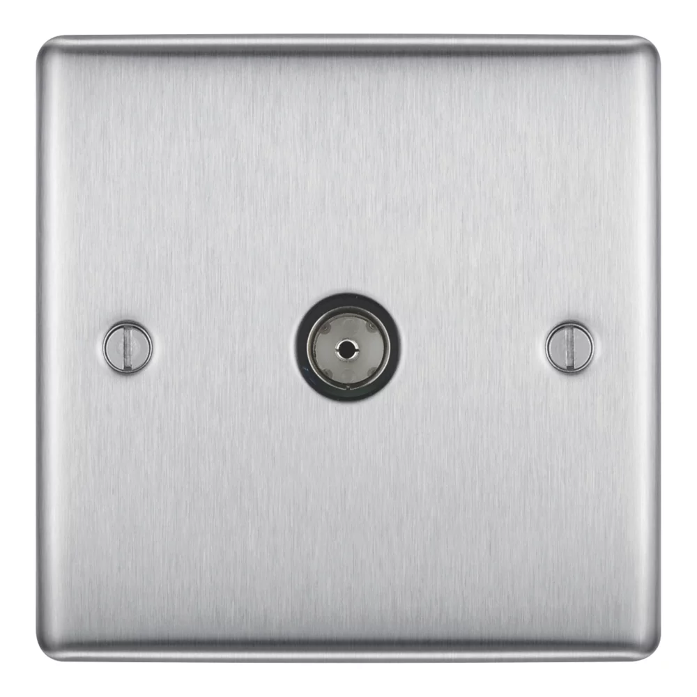 British General NEXUS METAL 1-Gang Single TV Socket Brushed Steel 4 British General NEXUS METAL 1-Gang Single TV Socket Brushed Steel - Image 2