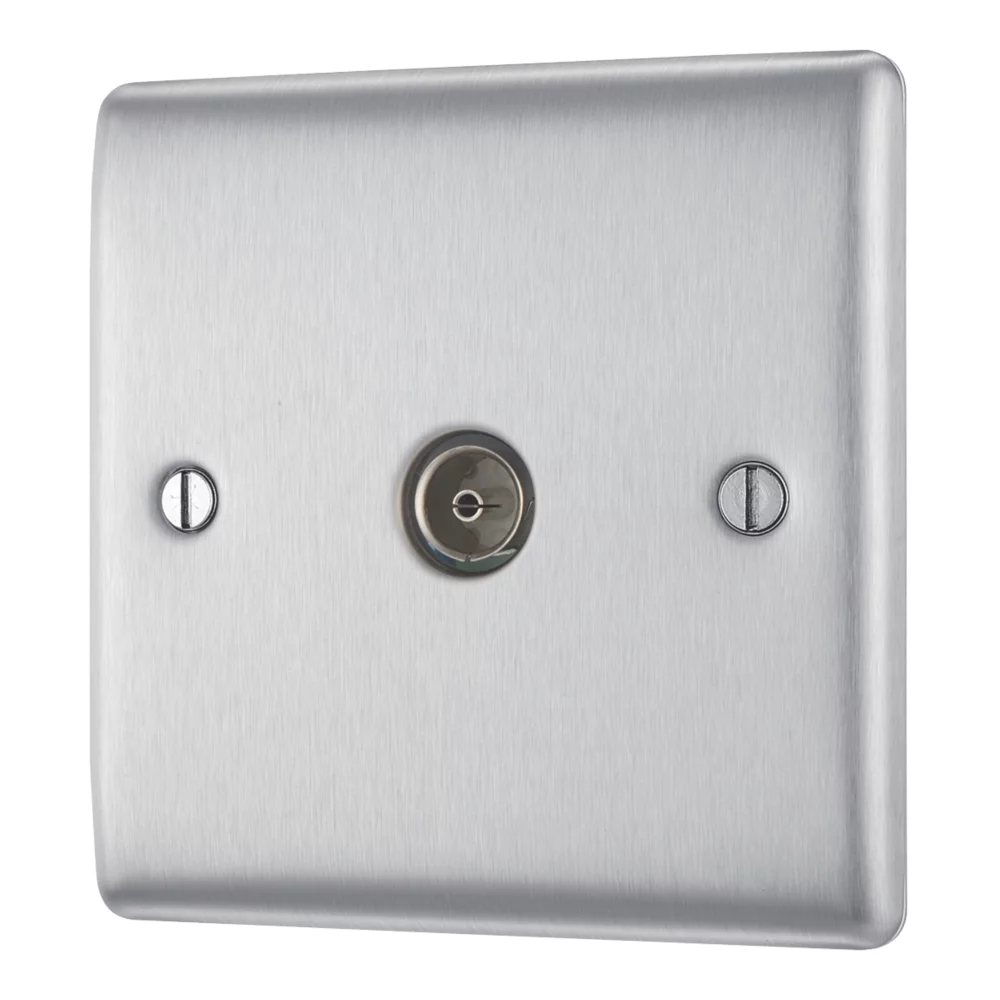 British General NEXUS METAL 1-Gang Single TV Socket Brushed Steel 3 British General NEXUS METAL 1-Gang Single TV Socket Brushed Steel