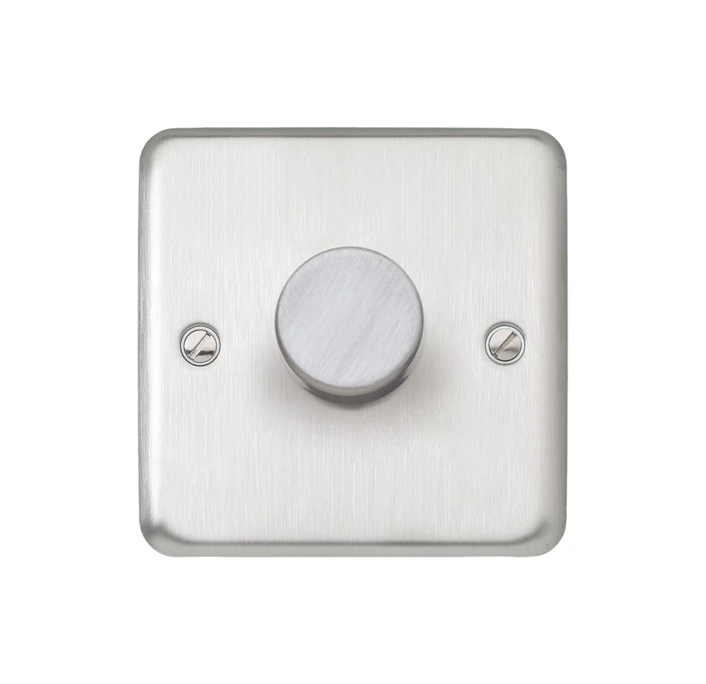 MK Contoura 1-Gang 2-Way Dimmer Brushed Stainless Steel 4 MK Contoura 1-Gang 2-Way Dimmer Brushed Stainless Steel - Image 2