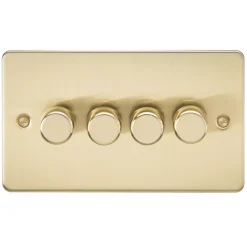Knightsbridge FP2184BB 4-Gang 2-Way LED Dimmer Switch Brushed Brass