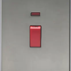 Knightsbridge SF8332NBN 45A 2-Gang DP Control Switch Black Nickel With LED