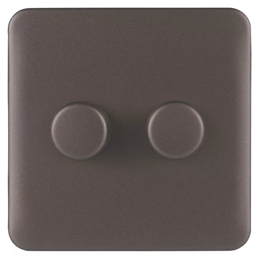 Schneider Electric Lisse Deco 2-Gang 2-Way Dimmer Switch Mocha Bronze 4 Schneider Electric Lisse Deco 2-Gang 2-Way Dimmer Switch Mocha Bronze - Image 2