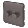Schneider Electric Lisse Deco 2-Gang 2-Way Dimmer Switch Mocha Bronze -British General Shop 926FF P