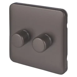 Schneider Electric Lisse Deco 2-Gang 2-Way Dimmer Switch Mocha Bronze