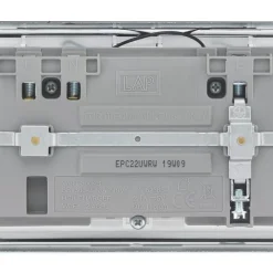 LAP 13A 2-Gang SP Switched Wi-Fi Extender Socket + 2.1A 1-Outlet Type A USB Charger Polished Chrome With White Inserts -British General Shop 933HF A3