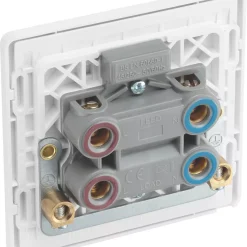 British General Evolve 45A 1-Gang 2-Pole Cooker Switch Brushed Steel With LED With White Inserts -British General Shop 933PY A4