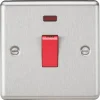 Knightsbridge CL81NBC 45A 1-Gang DP Control Switch Brushed Chrome With LED -British General Shop 934VR P