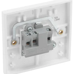 British General 900 Series 2A 1-Gang Unswitched Round Pin Socket White With White Inserts -British General Shop 934XG A2