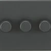 Knightsbridge SF2183AT 3-Gang 2-Way LED Dimmer Switch Anthracite -British General Shop 936TX P