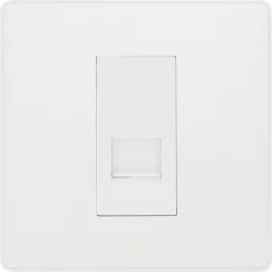 British General Evolve Master Telephone Socket Pearlescent White With White Inserts -British General Shop 938RF A2
