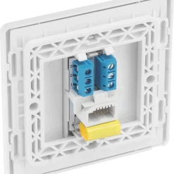 British General Evolve Master Telephone Socket Pearlescent White With White Inserts -British General Shop 938RF A4