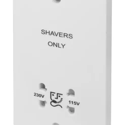 Schneider Electric Ultimate Slimline 2-Gang Dual Voltage Shaver Socket 115 / 230V White