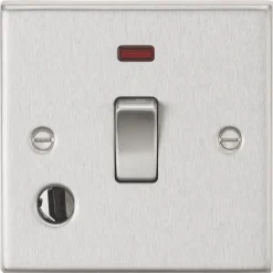 Knightsbridge CS834FBC 20A 1-Gang DP Control Switch & Flex Outlet Brushed Chrome With LED