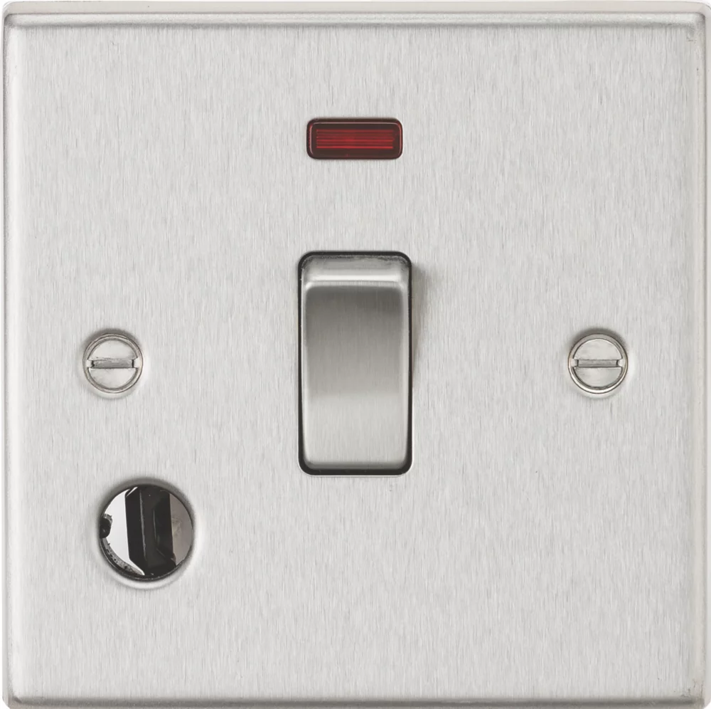 Knightsbridge CS834FBC 20A 1-Gang DP Control Switch & Flex Outlet Brushed Chrome With LED 3 Knightsbridge CS834FBC 20A 1-Gang DP Control Switch & Flex Outlet Brushed Chrome With LED