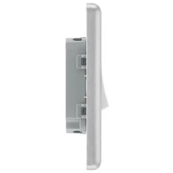 LAP 10AX 2-Gang 2-Way Light Switch Brushed Stainless Steel With White Inserts -British General Shop 94390 A4
