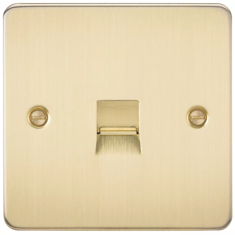 Knightsbridge FP7400BB Slave Telephone Socket Brushed Brass 3 Knightsbridge FP7400BB Slave Telephone Socket Brushed Brass