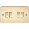 Knightsbridge FP4100PB 10AX 4-Gang 2-Way Light Switch Polished Brass 2 Knightsbridge FP4100PB 10AX 4-Gang 2-Way Light Switch Polished Brass -British General Shop 946TY P