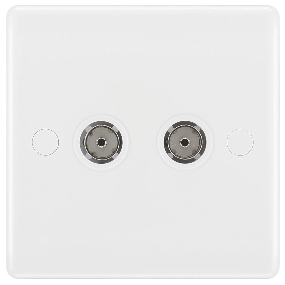 British General 800 Series 2-Gang Coaxial TV / FM Socket White 4 British General 800 Series 2-Gang Coaxial TV / FM Socket White - Image 2