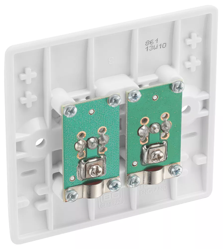 British General 800 Series 2-Gang Coaxial TV / FM Socket White 5 British General 800 Series 2-Gang Coaxial TV / FM Socket White - Image 3