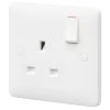 MK Base 13A 1-Gang SP Switched Socket White With White Inserts -British General Shop 947PF P