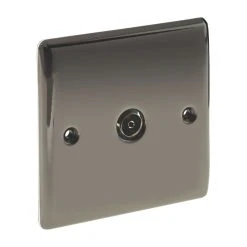 British General Nexus Metal 1-Gang Coaxial TV Socket Black Nickel -British General Shop 94965 A2