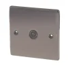 British General Nexus Metal 1-Gang Coaxial TV Socket Black Nickel