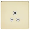 Knightsbridge SF5APBW 5A 1-Gang Unswitched Socket Polished Brass With White Inserts -British General Shop 949TX P