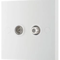British General 900 Series 1-Gang Coaxial TV / FM & Satellite Socket White