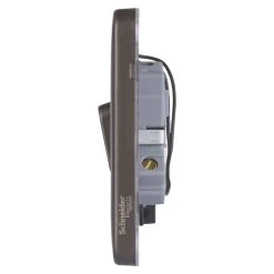 Schneider Electric Lisse Deco 20AX 1-Gang DP Control Switch Mocha Bronze With LED With Black Inserts -British General Shop 950FF A2