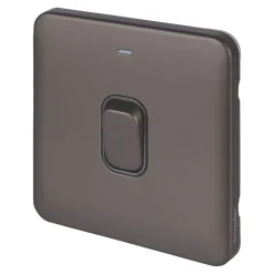 Schneider Electric Lisse Deco 20AX 1-Gang DP Control Switch Mocha Bronze With LED With Black Inserts