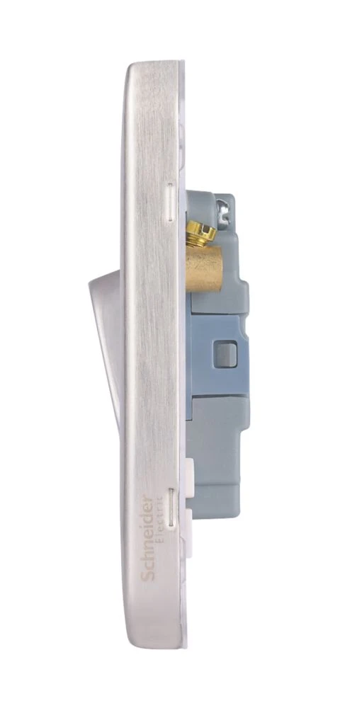 Schneider Electric Lisse Deco 10A 1-Gang 3-Pole Fan Isolator Switch Brushed Stainless Steel With White Inserts 5 Schneider Electric Lisse Deco 10A 1-Gang 3-Pole Fan Isolator Switch Brushed Stainless Steel With White Inserts - Image 3