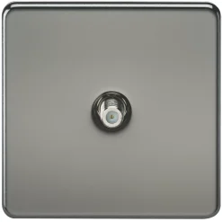 Knightsbridge SF0150BN 1-Gang F-Type Satellite Socket Black Nickel