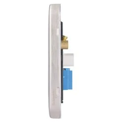 Schneider Electric Lisse Deco Slave Telephone Socket Brushed Stainless Steel With Black Inserts -British General Shop 953FF A2