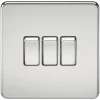 Knightsbridge SF4000PC 10AX 3-Gang 2-Way Light Switch Polished Chrome -British General Shop 954TY P