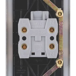 Schneider Electric Ultimate Low Profile 50A 2-Gang DP Control Switch Brushed Chrome With Neon With Black Inserts 9 Schneider Electric Ultimate Low Profile 50A 2-Gang DP Control Switch Brushed Chrome With Neon With Black Inserts -British General Shop 9563J A3