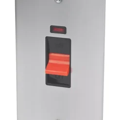 Schneider Electric Ultimate Low Profile 50A 2-Gang DP Control Switch Brushed Chrome With Neon With Black Inserts