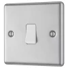 LAP 10AX 1-Gang Intermediate Switch Brushed Stainless Steel With White Inserts -British General Shop 95693 P