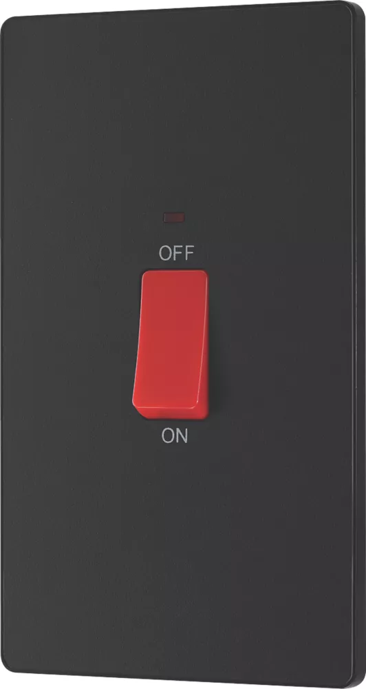 British General Evolve 45A 1-Gang 2-Pole Cooker Switch Matt Black With LED With Black Inserts 6 British General Evolve 45A 1-Gang 2-Pole Cooker Switch Matt Black With LED With Black Inserts - Image 4