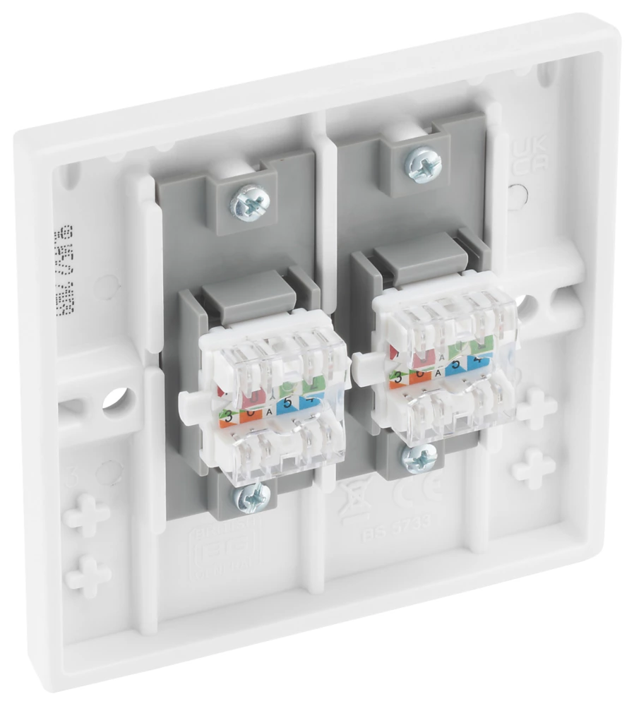 British General 900 Series RJ45 Ethernet Socket White With White Inserts 5 British General 900 Series RJ45 Ethernet Socket White With White Inserts - Image 3
