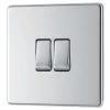 LAP 20A 16AX 2-Gang 2-Way Light Switch Polished Chrome 1 LAP 20A 16AX 2-Gang 2-Way Light Switch Polished Chrome -British General Shop 958KJ P