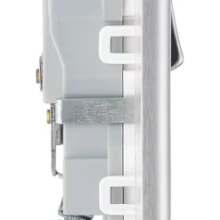 British General Nexus Metal 13A 1-Gang SP Switched Power Socket Brushed Steel With White Inserts -British General Shop 958XF A3